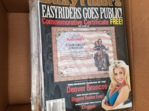 Box full of misc. issues of EASYRIDERS Motorcycle Magazines — Most are Like New