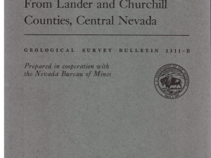Stratigraphy and Potassium-Argon Ages of Some Tertiary Tuffs From Lander and Churchill Counties, Central Nevada by Edwin H. McKee and John H. Stewart (Bulletin 1311-B)