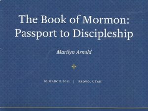 Book of Mormon: Passport to Discipleship by Marilyn Arnold