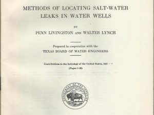 Methods of Locating Salt-Water Leaks in Water Wells (Water-Supply Paper 796 – A)