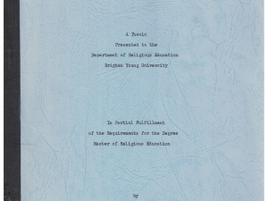 The Book of Mormon as an Instrument in Teaching the Concept of Prayer by John H. Mabey