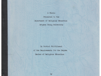 The Book of Mormon as an Instrument in Teaching the Concept of Prayer by John H. Mabey