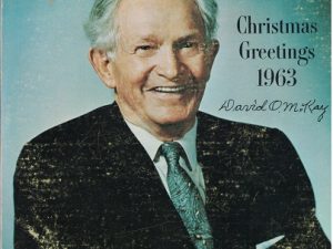 Christmas Greetings 1963 – David O. McKay – 45 Vinyl Record in Sleeve