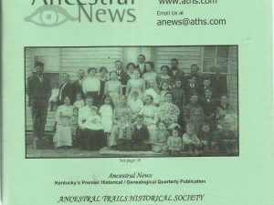Ancestral News Spring 2012 Vol. 37, No. 1 (ISSN: 1085-2557)