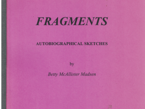 Fragments Autobiographical Sketches by Betty McAllister Madsen
