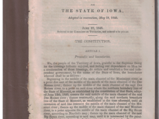 Constitution for The State of Iowa 1846