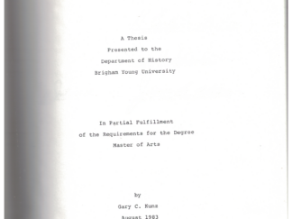 Provo in the Jazz Age: A Case Study by Gary C. Kunz ~ 1983