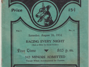 Official Racing Form of Bonneville Kennel Club, Salt Lake City, Utah Saturday, August 20, 1932