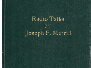 Radio Talks by Joseph F. Merrill — 1931 — Hardbound — Rare!