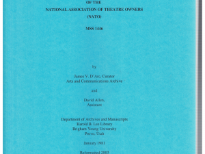 Register to the Records of the National Association of Theatre Owners (NATO) MSS 1446 by James V. D’Arc