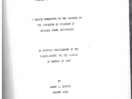 A Study of the Change in the Contents of the Book of Moses from the Earliest Available Sources to the Current Edition by James Harris 1958
