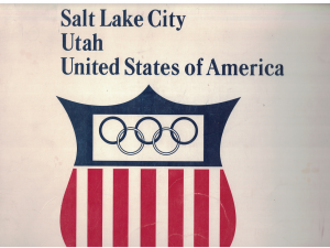 Salt Lake City, Utah. Proposal to Host the 1972 Winter Olympics
