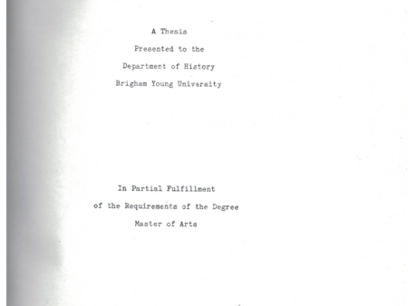 An Historical Study of Bluff City, Utah from 1878 to 1906 by Bryant L. Jensen