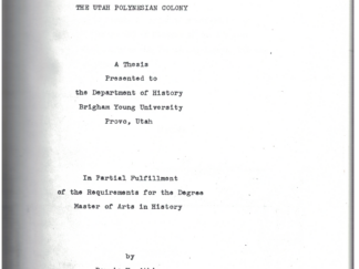 A History of Iosepa, The Utah Polynesian Colony by Dennis H. Atkin 1958