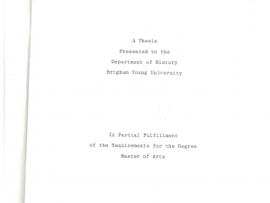 Historical Preservation in Utah 1960-80 by John W. Haggerty