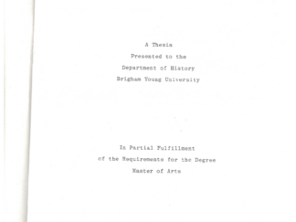 Historical Preservation in Utah 1960-80 by John W. Haggerty