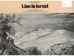Brigham Young University A Cappella Choir Live in Israel with the Israel Chamber Orchestra Record (NEW)