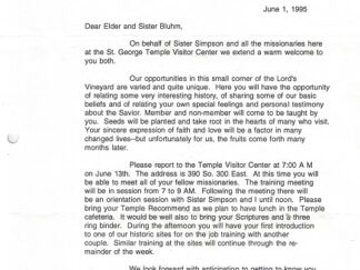 Letter Signed by Mormon General Authority Robert L. Simpson