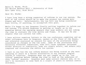 Letter Signed by U.S. Congressman David S. Monson from Utah