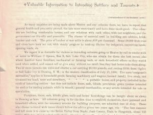 1890 — The Mexican Colonies — September 11th, 1890 — A. F. Macdonald