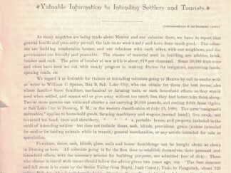 1890 — The Mexican Colonies — September 11th, 1890 — A. F. Macdonald