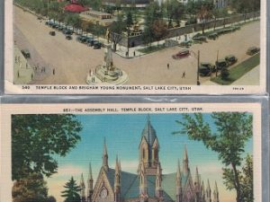 2 Salt Lake City Utah / Mormon Postcards