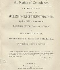 A Plea for Religious Liberty - 1886 - Lorenzo Snow vs U.S. --- Disbound Softcover