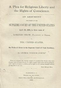 A Plea for Religious Liberty – 1886 – Lorenzo Snow vs U.S. — Disbound Softcover