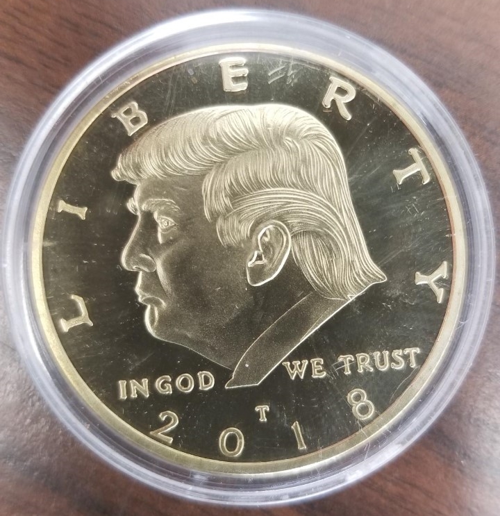 Gold-Colored Donald Trump Coin - Eborn Books