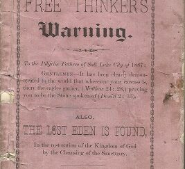 A Free Thinker's Warning - 1887 - M. E. Cook [The Lost Eden is Found]