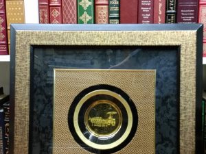 Framed Beijing China Gold Chariot and Horses