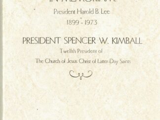 Book Owned by Hartman Rector Jr. – In Memoriam President Harold B.Lee