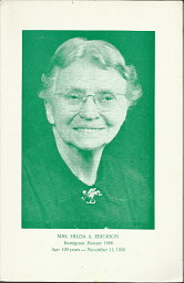 Mrs. Hilda A. Erickson – Immigrant Pioneer 1866 – Convention Program