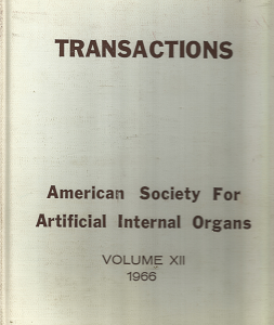 Transactions American Society For Artificial Internal Organs VOLXII 1966