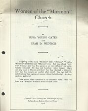 Women of the Mormon Church – Susa Young Gates – Pamphlet – 1926