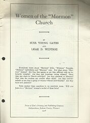 Women of the Mormon Church - Susa Young Gates - Pamphlet - 1926