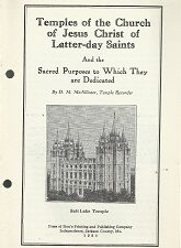 Temples of the Church of Jesus Christ… D. M. McAllister – 1930