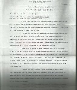 Joseph F. Smith Patriarchal Blessing – 1945