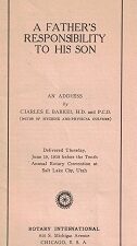 A Father’s Responsibility to His Son – Charles E. Barker (pamphlet) – 1919