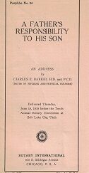 A Father’s Responsibility to His Son – Charles E. Barker (pamphlet) – 1919