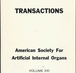 Transactions; American Society for Artificial Internal Organs –  Vol. 21 1975