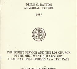 Dello G Dayton Memorial Lecture 1987 – Thomas G. Alexander