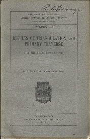 Bulletin 496; Results of Triangulation and Primary Traverse – Marshall