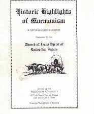 Film Strip Pamphlet Written by Pres. Gordon B. Hinckley: Historic Highlights of Mormonism