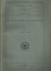 Bulletin 774; The Copper Deposits Near Salmon, Idaho – Clyde P. Ross