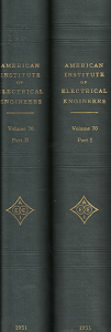 Transactions of the American Institute – Volume 70 Part 1 & 2