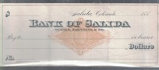 Old Blank Check from the 1880s – Bank of Salida, Colorado