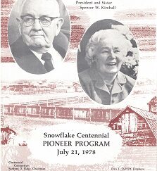 Snowflake Centennial Pioneer Program July 21, 1978 – 4 page booklet