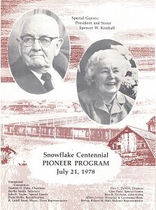 Snowflake Centennial Pioneer Program July 21, 1978 – 4 page booklet