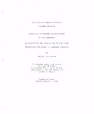 Effective Orchestral Accompaniment at the Keyboard: An Evaluation and Comparison of the Piano Reductions for Mozart’s Clarinet Concerto